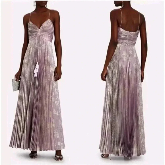 $997 Alexis Womens Purple Spaghetti Strap Sweetheart Neck Lined Maxi Dre… - Picture 3 of 16